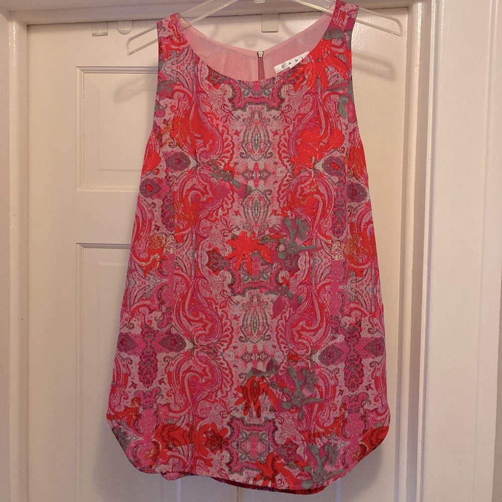 Cabi A-line Multi Colored Paisley Tank